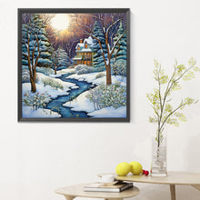 Load image into Gallery viewer, Diamond Painting - Full Round - winter snow house (30*30CM)