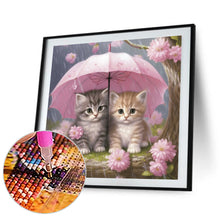 Load image into Gallery viewer, Diamond Painting - Full Round - Umbrella kitten (40*40CM)