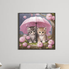 Load image into Gallery viewer, Diamond Painting - Full Round - Umbrella kitten (40*40CM)