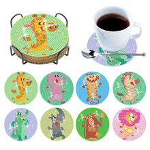 Load image into Gallery viewer, 8PCS Special Shape Diamond Painting Art Coaster Kit with Holder (Prairie Animal)
