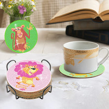 Load image into Gallery viewer, 8PCS Special Shape Diamond Painting Art Coaster Kit with Holder (Prairie Animal)