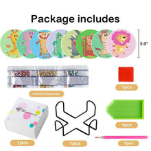 Load image into Gallery viewer, 8PCS Special Shape Diamond Painting Art Coaster Kit with Holder (Prairie Animal)