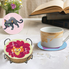 Load image into Gallery viewer, 8PCS Special Shape Diamond Painting Art Coaster Kit with Holder (Cartoon Animal)