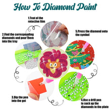 Load image into Gallery viewer, 8PCS Special Shape Diamond Painting Art Coaster Kit with Holder (Cartoon Animal)