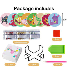 Load image into Gallery viewer, 8PCS Special Shape Diamond Painting Art Coaster Kit with Holder (Cartoon Animal)