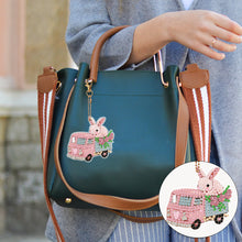 Load image into Gallery viewer, 6 PCS Double Sided Special Shape Rhinestone Painting Keychain Pendant Bear Puppy