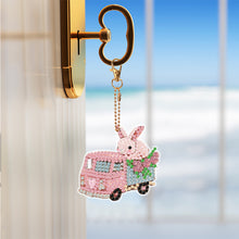 Load image into Gallery viewer, 6 PCS Double Sided Special Shape Rhinestone Painting Keychain Pendant Bear Puppy