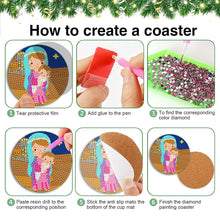 Load image into Gallery viewer, 6PCS Special Shape Diamond Painting Art Coaster Kit with Holder Birth of Jesus