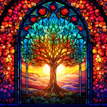 Load image into Gallery viewer, Diamond Painting - Full Round - tree of life glass art (30*30CM)