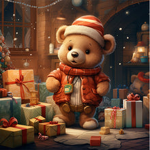 Load image into Gallery viewer, AB Diamond Painting - Full Round - Christmas gift bear (40*40CM)