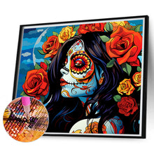 Load image into Gallery viewer, Diamond Painting - Full Round - day of the dead girl (35*30CM)