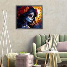 Load image into Gallery viewer, Diamond Painting - Full Round - day of the dead girl (35*30CM)