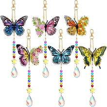 Load image into Gallery viewer, 6PCS Suncatcher Double Sided Diamond Painting Art Pendant (Flower Butterfly)