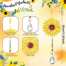Load image into Gallery viewer, 6PCS Suncatcher Double Sided Diamond Painting Art Pendant (Butterfly Sunflower)