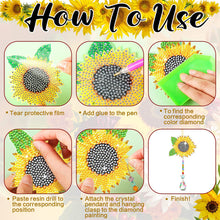 Load image into Gallery viewer, 6PCS Suncatcher Double Sided Diamond Painting Art Pendant (Butterfly Sunflower)