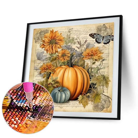 Diamond Painting - Full Round - Autumn Pumpkin Pictorial (30*30CM)