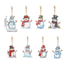 Load image into Gallery viewer, 8PCS Diamond Painting Keychain Double Sided Rhinestone Painting Keychain Pendant