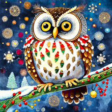 Load image into Gallery viewer, Diamond Painting - Full Round - Christmas Owl (30*30CM)