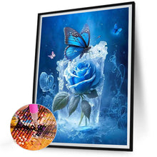 Load image into Gallery viewer, Diamond Painting - Full Round - Butterfly and blue rose (30*40CM)