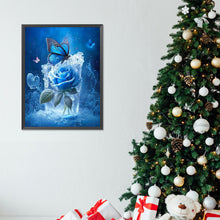 Load image into Gallery viewer, Diamond Painting - Full Round - Butterfly and blue rose (30*40CM)