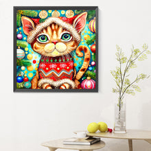 Load image into Gallery viewer, Diamond Painting - Full Round - Christmas kitten (30*30CM)