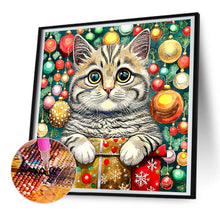 Load image into Gallery viewer, Diamond Painting - Full Round - Christmas kitten (30*30CM)