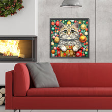 Load image into Gallery viewer, Diamond Painting - Full Round - Christmas kitten (30*30CM)