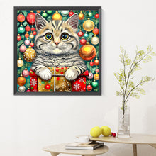 Load image into Gallery viewer, Diamond Painting - Full Round - Christmas kitten (30*30CM)