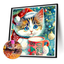 Load image into Gallery viewer, Diamond Painting - Full Round - Christmas kitten (30*30CM)