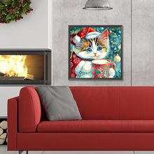 Load image into Gallery viewer, Diamond Painting - Full Round - Christmas kitten (30*30CM)