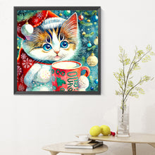 Load image into Gallery viewer, Diamond Painting - Full Round - Christmas kitten (30*30CM)