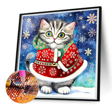 Load image into Gallery viewer, Diamond Painting - Full Round - Christmas kitten (30*30CM)