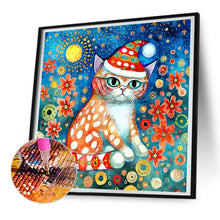 Load image into Gallery viewer, Diamond Painting - Full Round - Christmas kitten (30*30CM)