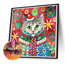 Load image into Gallery viewer, Diamond Painting - Full Round - Christmas kitten (30*30CM)