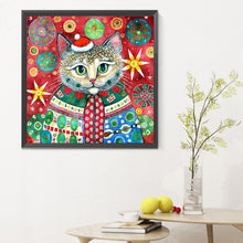 Load image into Gallery viewer, Diamond Painting - Full Round - Christmas kitten (30*30CM)