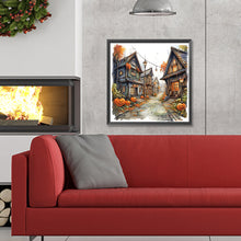 Load image into Gallery viewer, Diamond Painting - Full Round - halloween pumpkin street (30*30CM)