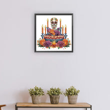 Load image into Gallery viewer, Diamond Painting - Partial Special Shaped - skull candlestick (30*30CM)