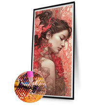 Load image into Gallery viewer, Diamond Painting - Full Round - woman among flowers (40*80CM)