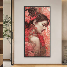 Load image into Gallery viewer, Diamond Painting - Full Round - woman among flowers (40*80CM)