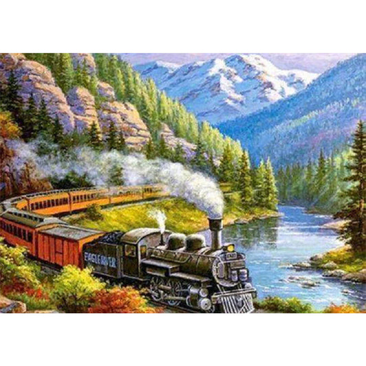 AB Diamond Painting - Full Round - train passing by (50*70CM)