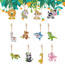 Load image into Gallery viewer, 12PCS Double Sided Diamond Painting Art Keychain Pendant (Small Animal)