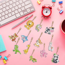 Load image into Gallery viewer, 12PCS Double Sided Diamond Painting Art Keychain Pendant (Small Animal)