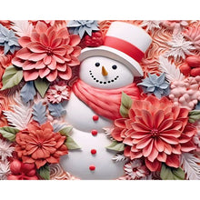 Load image into Gallery viewer, Diamond Painting - Full Round - Paper sculpture red snowman (40*50CM)