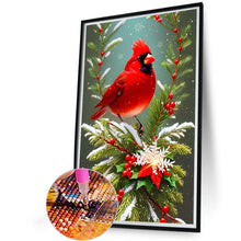 Load image into Gallery viewer, Diamond Painting - Full Round - Christmas cardinal on tree (40*60CM)