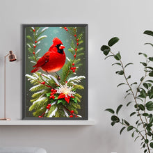 Load image into Gallery viewer, Diamond Painting - Full Round - Christmas cardinal on tree (40*60CM)