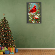 Load image into Gallery viewer, Diamond Painting - Full Round - Christmas cardinal on tree (40*60CM)