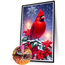 Load image into Gallery viewer, Diamond Painting - Full Round - Christmas cardinal on snowy night (40*60CM)