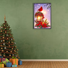 Load image into Gallery viewer, Diamond Painting - Full Round - Cardinal on Christmas lights (40*60CM)