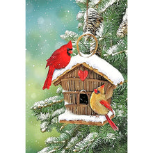Load image into Gallery viewer, Diamond Painting - Full Round - Christmas Bird's Cottage (40*60CM)