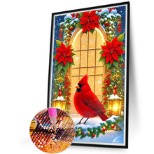 Load image into Gallery viewer, Diamond Painting - Full Round - Christmas cardinal in the window (40*60CM)